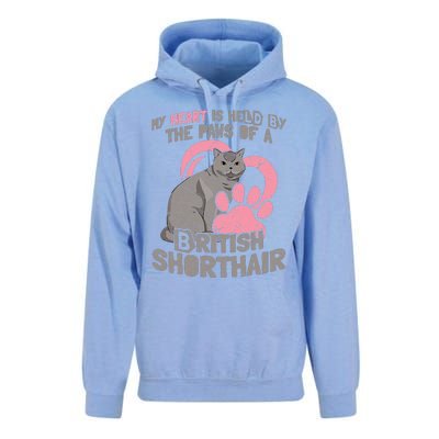 My Heart Is Held By The Paws Of A British Shorthair Cats Unisex Surf Hoodie