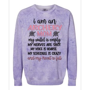 My Heart Is Full Archery Mom Of An Archer Mama Gift Colorblast Crewneck Sweatshirt