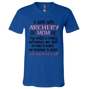 My Heart Is Full Archery Mom Of An Archer Mama Gift V-Neck T-Shirt