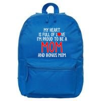 My Heart Is Full Of Love Im Proud To Be A Mom Gift 16 in Basic Backpack