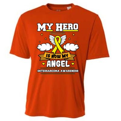 My Hero Is Now My Angel Osteosarcoma Awareness Os Advocate Gift Cooling Performance Crew T-Shirt