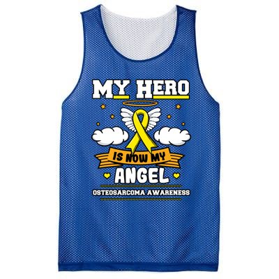 My Hero Is Now My Angel Osteosarcoma Awareness Os Advocate Gift Mesh Reversible Basketball Jersey Tank