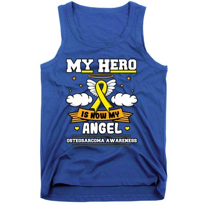 My Hero Is Now My Angel Osteosarcoma Awareness Os Advocate Gift Tank Top