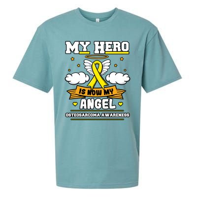 My Hero Is Now My Angel Osteosarcoma Awareness Os Advocate Gift Sueded Cloud Jersey T-Shirt