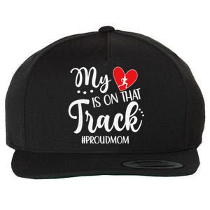 My Heart Is On That Track Proud Track Mom Wool Snapback Cap