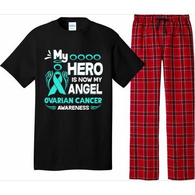 My Hero Is Now My Angel Ovarian Cancer Awareness Gift Funny Gift Pajama Set