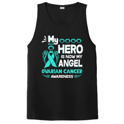 My Hero Is Now My Angel Ovarian Cancer Awareness Gift Funny Gift PosiCharge Competitor Tank