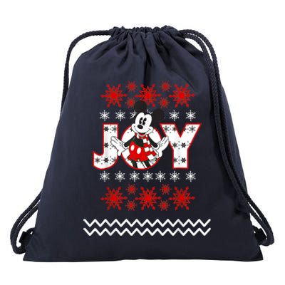 Mouse Holiday Joy Drawstring Bag