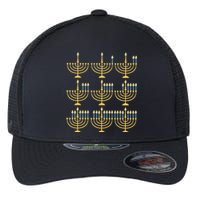 Menorah Hanukkah Jewish Christmas Holiday Season Flexfit Unipanel Trucker Cap