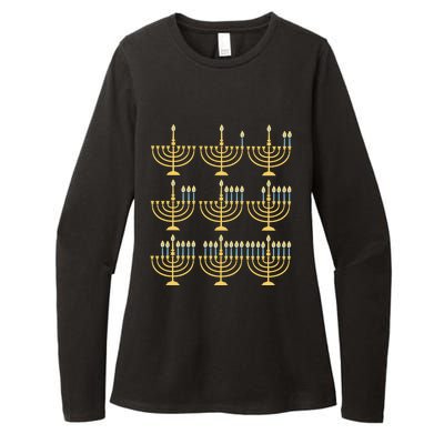 Menorah Hanukkah Jewish Christmas Holiday Season Womens CVC Long Sleeve Shirt