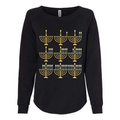 Menorah Hanukkah Jewish Christmas Holiday Season Womens California Wash Sweatshirt