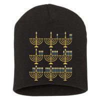 Menorah Hanukkah Jewish Christmas Holiday Season Short Acrylic Beanie