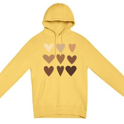 Melanin Hearts Junenth Black History Month Melanin Gift Premium Pullover Hoodie