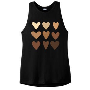 Melanin Hearts Junenth Black History Month Melanin Gift Ladies PosiCharge Tri-Blend Wicking Tank