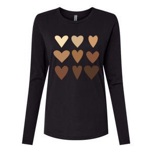 Melanin Hearts Junenth Black History Month Melanin Gift Womens Cotton Relaxed Long Sleeve T-Shirt