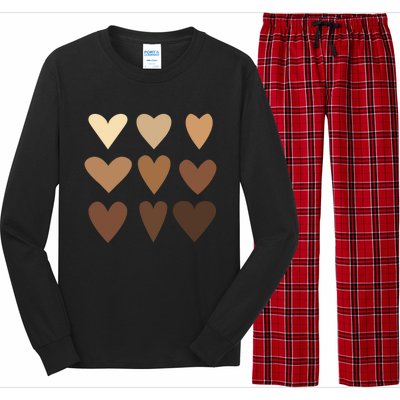 Melanin Hearts Junenth Black History Month Melanin Gift Long Sleeve Pajama Set