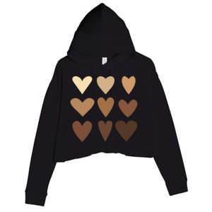 Melanin Hearts Junenth Black History Month Melanin Gift Crop Fleece Hoodie