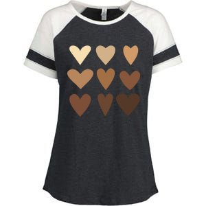 Melanin Hearts Junenth Black History Month Melanin Gift Enza Ladies Jersey Colorblock Tee