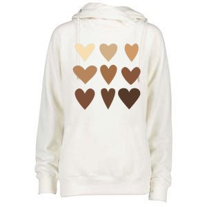 Melanin Hearts Junenth Black History Month Melanin Gift Womens Funnel Neck Pullover Hood