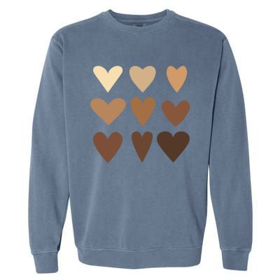 Melanin Hearts Junenth Black History Month Melanin Gift Garment-Dyed Sweatshirt