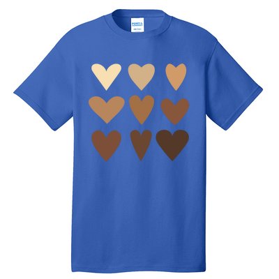 Melanin Hearts Junenth Black History Month Melanin Gift Tall T-Shirt