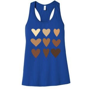 Melanin Hearts Junenth Black History Month Melanin Gift Women's Racerback Tank