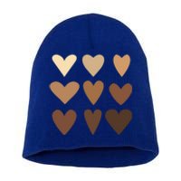 Melanin Hearts Junenth Black History Month Melanin Gift Short Acrylic Beanie