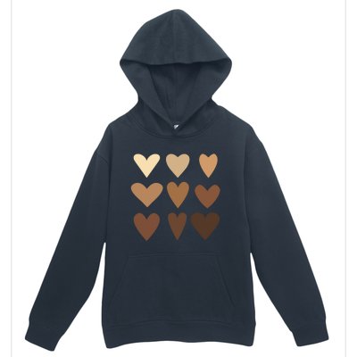 Melanin Hearts Junenth Black History Month Melanin Gift Urban Pullover Hoodie