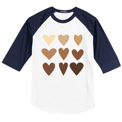 Melanin Hearts Junenth Black History Month Melanin Gift Baseball Sleeve Shirt