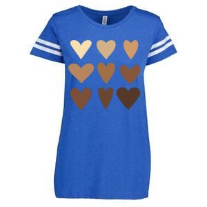 Melanin Hearts Junenth Black History Month Melanin Gift Enza Ladies Jersey Football T-Shirt