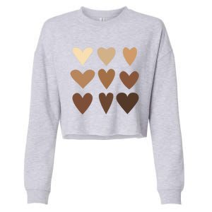 Melanin Hearts Junenth Black History Month Melanin Gift Cropped Pullover Crew