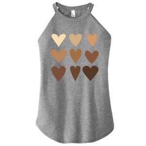 Melanin Hearts Junenth Black History Month Melanin Gift Women's Perfect Tri Rocker Tank