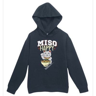 Miso Happy Japanese Food & Cat Lover Pun Urban Pullover Hoodie