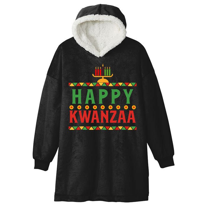 Merry happy kwanzaa christmas African American holiday Hooded Wearable Blanket