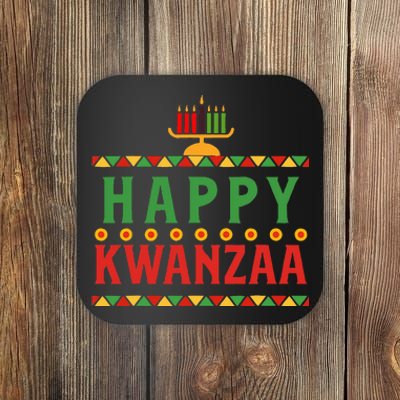 Merry happy kwanzaa christmas African American holiday Coaster