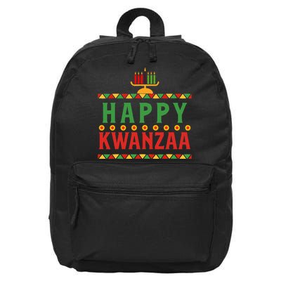 Merry happy kwanzaa christmas African American holiday 16 in Basic Backpack