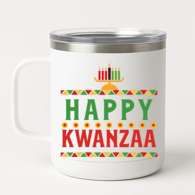 Merry happy kwanzaa christmas African American holiday 12 oz Stainless Steel Tumbler Cup