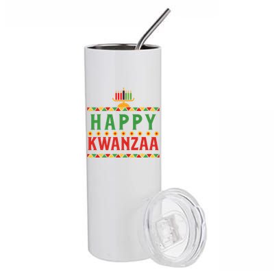 Merry happy kwanzaa christmas African American holiday Stainless Steel Tumbler