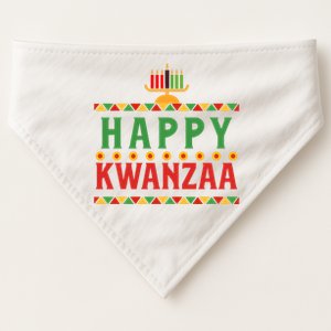 Merry Happy Kwanzaa Christmas African American Holiday USA-Made Doggie Bandana