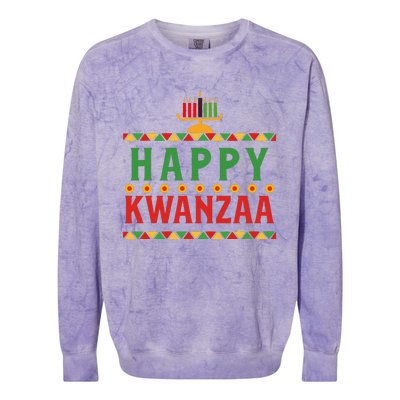 Merry Happy Kwanzaa Christmas African American Holiday Colorblast Crewneck Sweatshirt