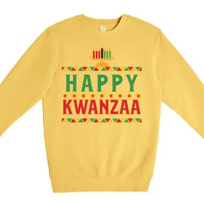 Merry Happy Kwanzaa Christmas African American Holiday Premium Crewneck Sweatshirt