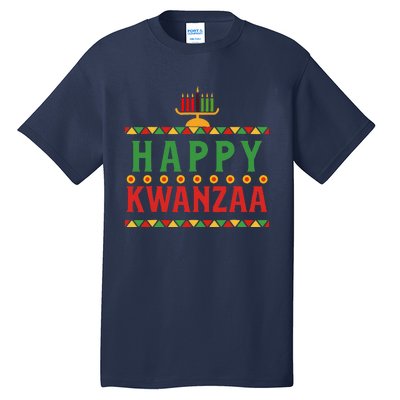 Merry Happy Kwanzaa Christmas African American Holiday Tall T-Shirt