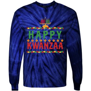 Merry Happy Kwanzaa Christmas African American Holiday Tie-Dye Long Sleeve Shirt