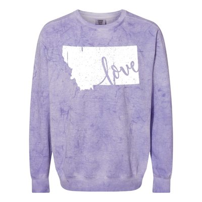 Montana Home Love Vintage State Map Outline Colorblast Crewneck Sweatshirt