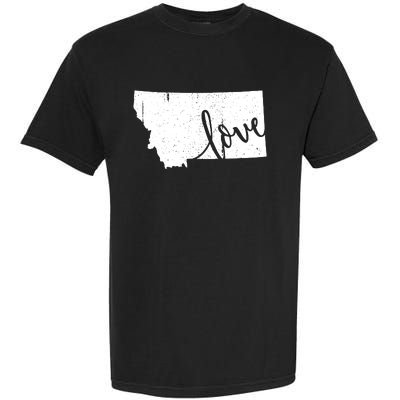 Montana Home Love Vintage State Map Outline Garment-Dyed Heavyweight T-Shirt