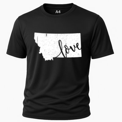 Montana Home Love Vintage State Map Outline Cooling Performance Crew T-Shirt