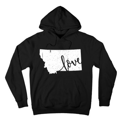 Montana Home Love Vintage State Map Outline Hoodie