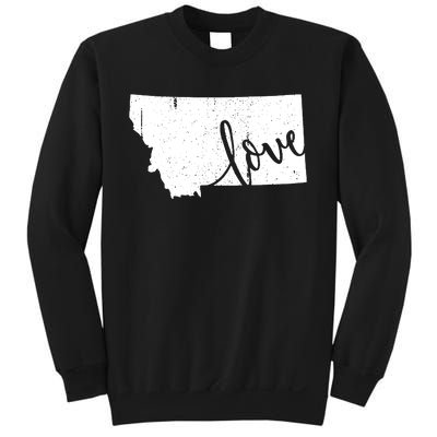 Montana Home Love Vintage State Map Outline Sweatshirt