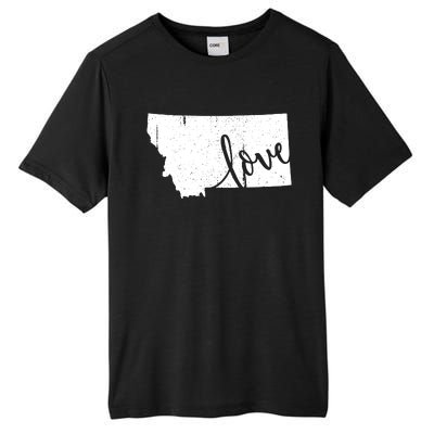 Montana Home Love Vintage State Map Outline Tall Fusion ChromaSoft Performance T-Shirt