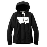 Montana Home Love Vintage State Map Outline Women's Fleece Hoodie